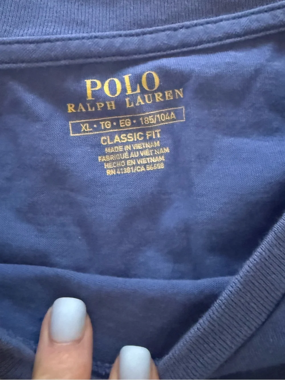 Polo by Ralph Lauren Short Sleeve Crewneck Tee Blue Yellow Horse Logo XL